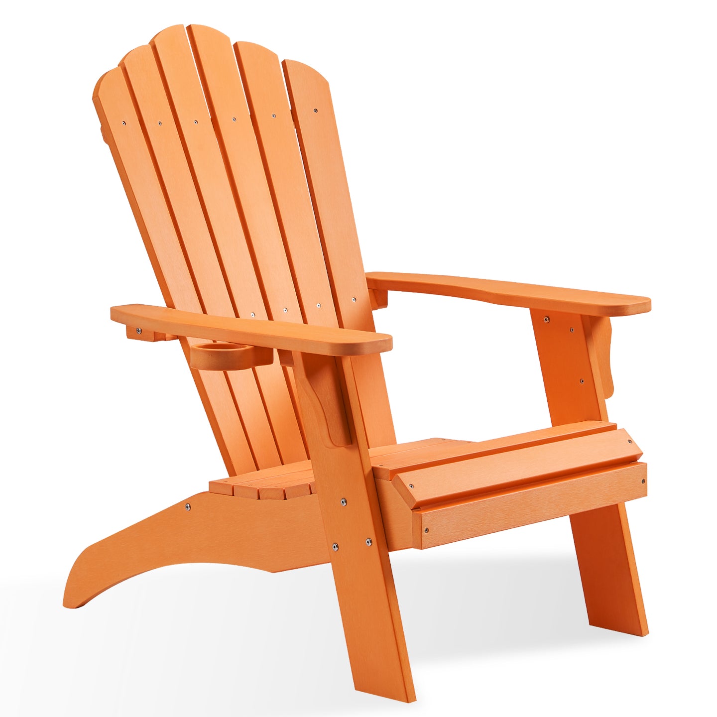 Psilvam Adirondack Chair, Oversized Poly Lumber Fire Pit Chair with Cup Holder, 350Lbs Support Patio Chairs for Garden, Weather Resistant Outdoors Seating, Relaxing Gift for Father & Mother
